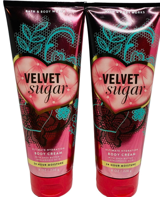 Bath & Body Works Womens Velvet Sugar Ultimate Hydration Body Cream 8 Ounces Pack of 2 Beauty & Personal Care Bath & Body Works