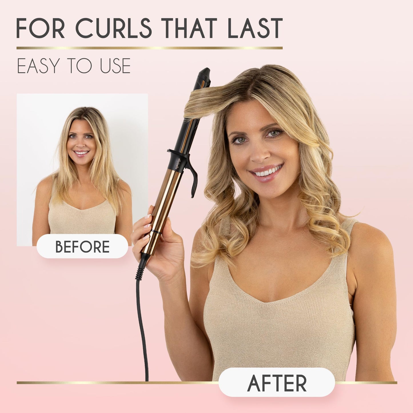 ELLA BELLA® Curling Iron 1 Inch • Professional Hair Curler • Curling Wand • Ceramic Curling Irons • Transform Your Look in Seconds • Suitable for All Beauty and Personal Care ELLA BELLA