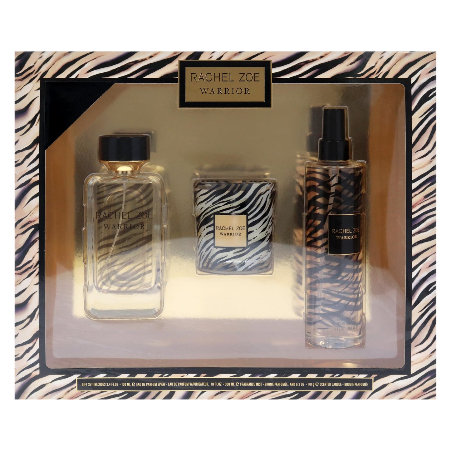Rachel Zoe Warrior for Women - 3 Pc 3.4oz EDP Spray, 10oz Fragrance Mist, 6.3oz Candle Beauty & Personal Care Rachel Zoe