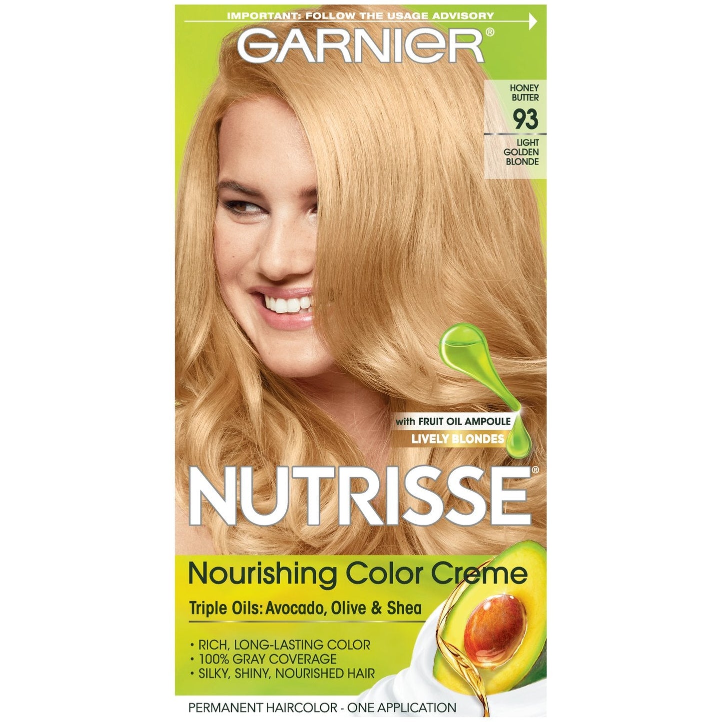 Garnier Nutrisse Nourishing Color Creme, 93 Light Golden Blonde Beauty & Personal Care Garnier