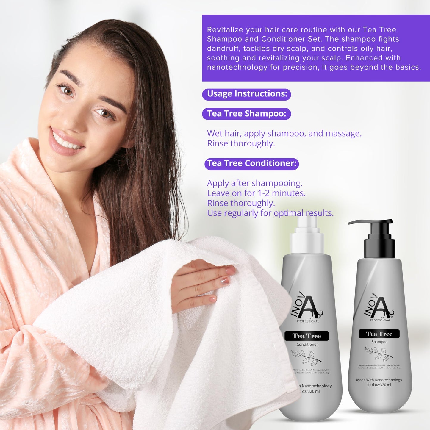 Inova Professional Tea Tree Shampoo And Conditioner 11Oz Beauty & Personal Care Inova Professional