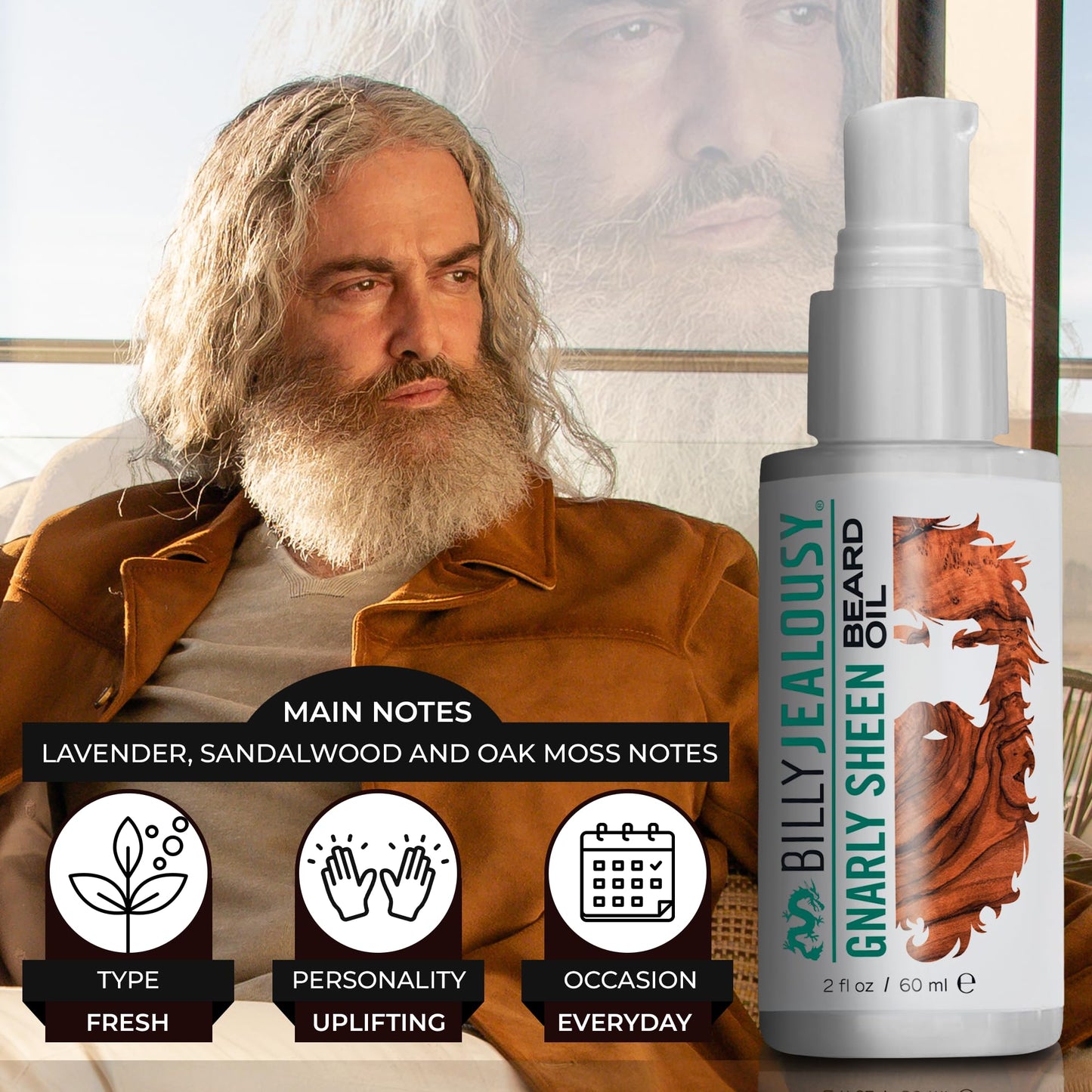 Billy Jealousy Beard Oil for Men, Weightless, Low Shine, and Hydrating Beard Moisturizer for Softer Hair, Helps Prevent Itching and Flakes, Gnarly Beauty and Personal Care Billy Jealousy
