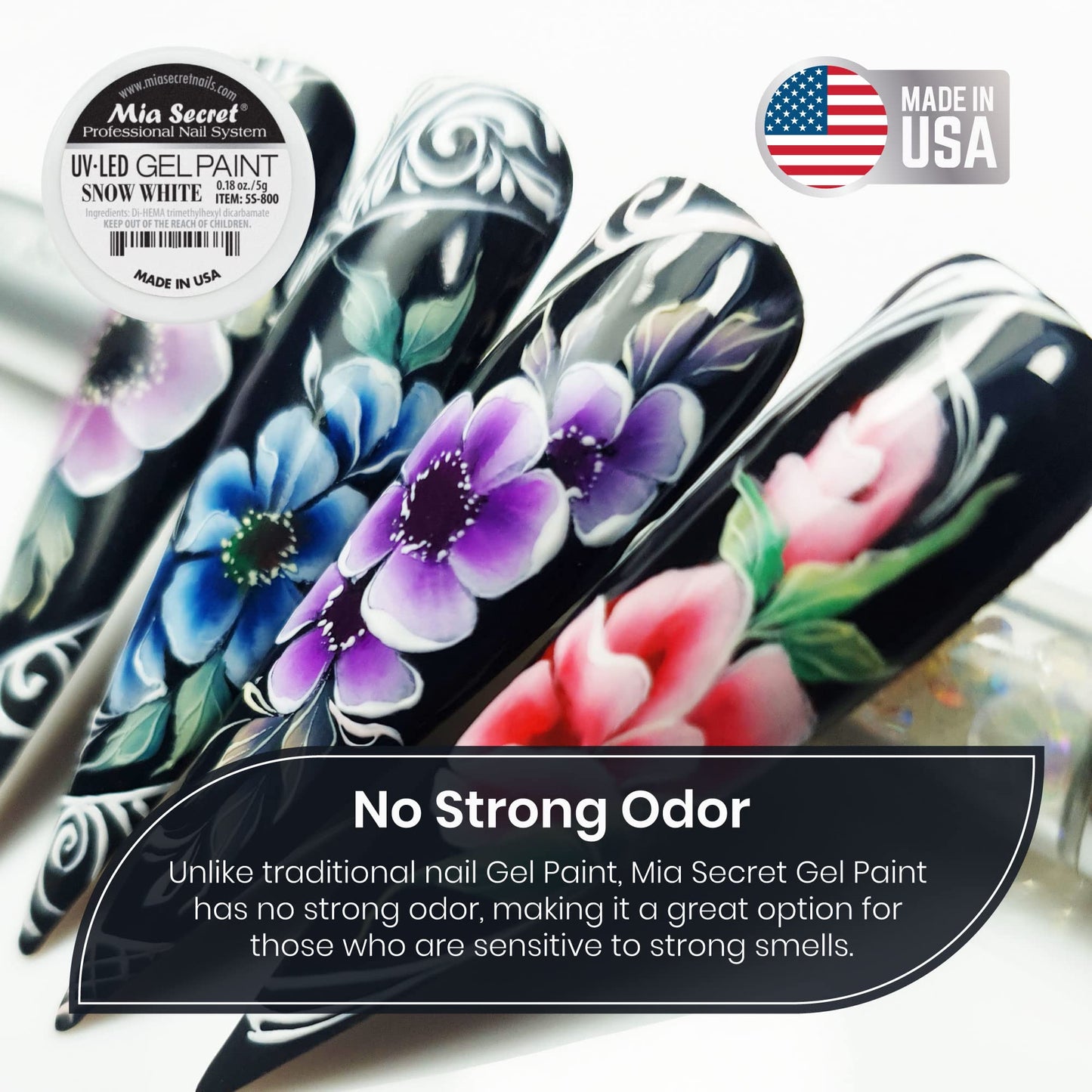 Mia Secret Professional Nail System UV/LED Gel Paint - 5 grams (Snow White) Beauty & Personal Care Mia Secret