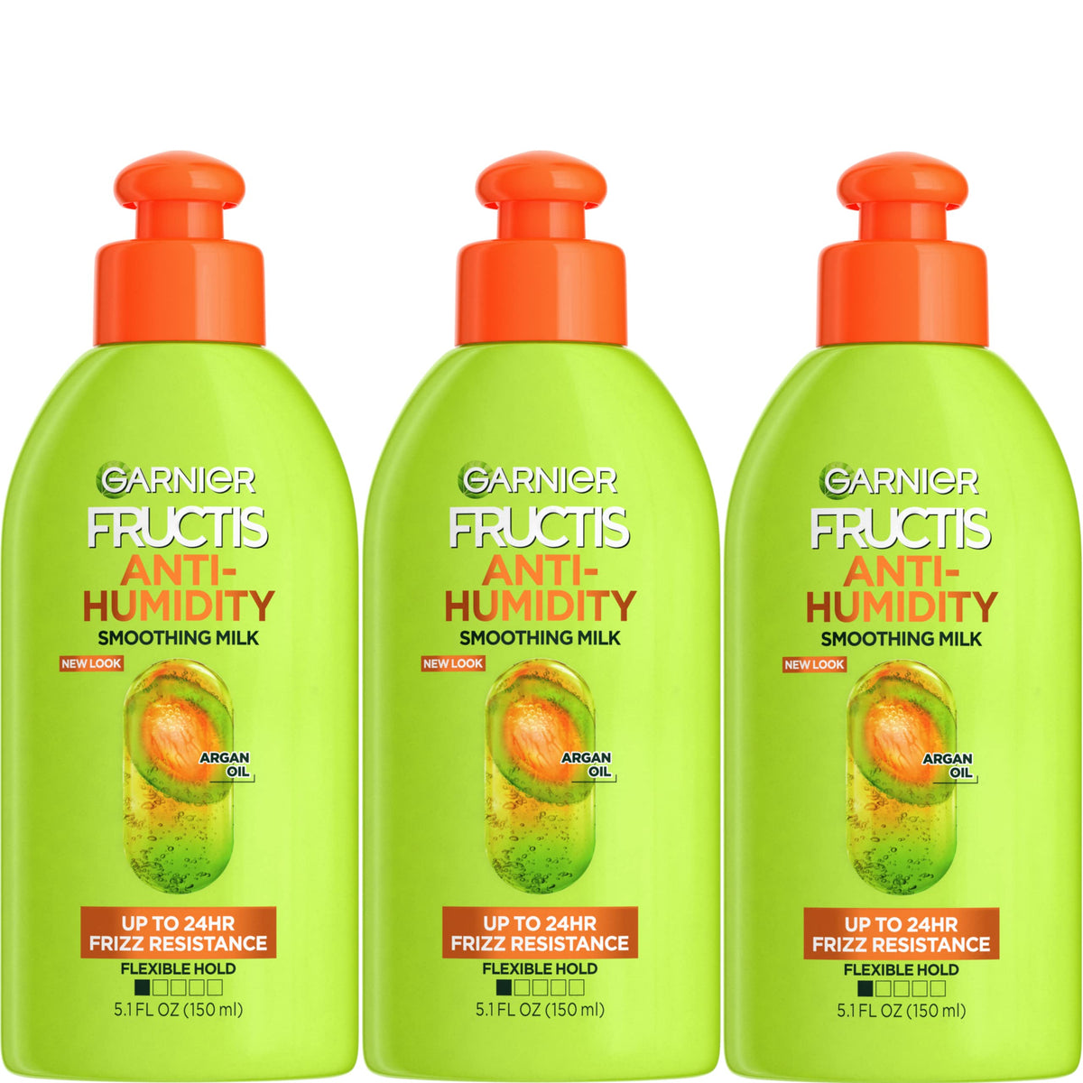 Garnier Fructis Style Anti-Humidity Smoothing Milk for Frizz Resistance, 5.1 Fl Oz, 3 Count, (Packaging May Vary) Beauty & Personal Care Garnier
