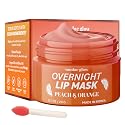 Sundae Glow Lip Mask with Peach & Orange - Hydration, Lip Repair for Dry Cracked Lips & Smoothing - Dermatologist Tested, Korean Lip Care - 95% Beauty & Personal Care Sundae Glow