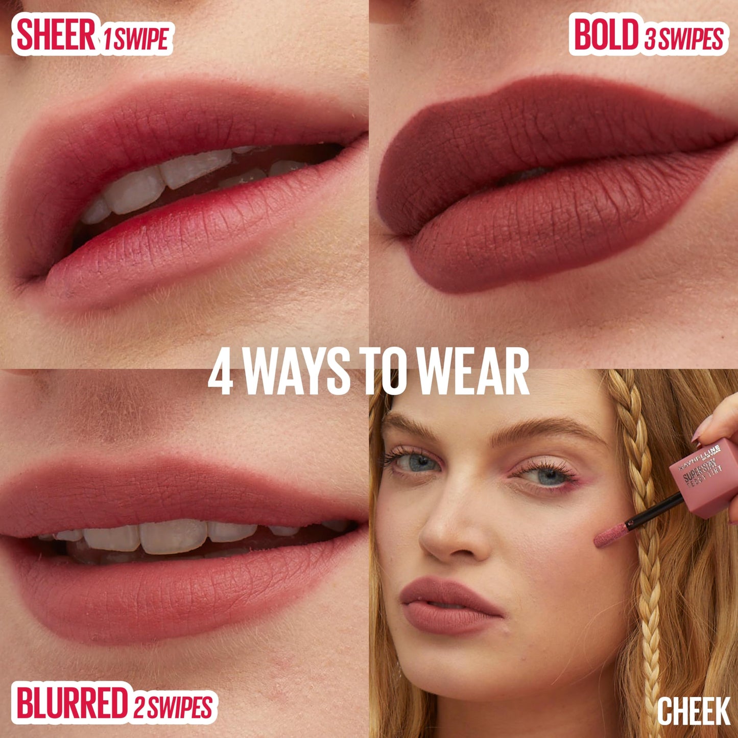 MAYBELLINE Super Stay Teddy Lip Tint, Long Lasting Matte Lipstick for Up To 12HR Wear, Soft Era, 1 Count Beauty & Personal Care MAYBELLINE
