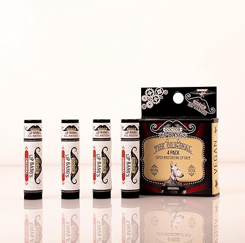 Dr. LIP BANG’S Super Moisturizing Lip Balm | 4 Pack | Original| ALL NATURAL & CRUELTY FREE | 100% VEGAN | FOR DRY & CRACKED LIPS Beauty & Personal Care Doctor Lip Bang's