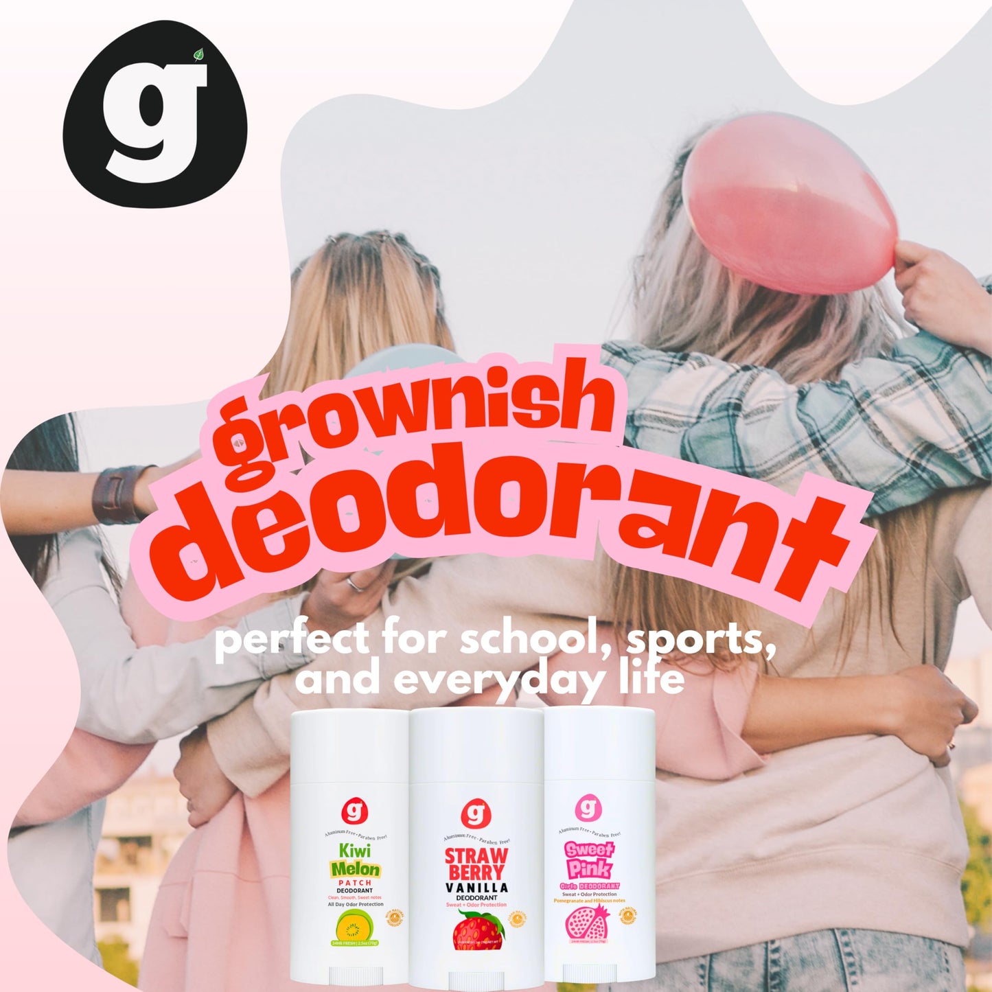 Grownish Kids Deodorant for Girls - Aluminum-Free, Safe, and Natural - 24-Hour Odor Protection - Gentle on Sensitive Skin - Fresh Scents for All-Day Beauty and Personal Care grownish