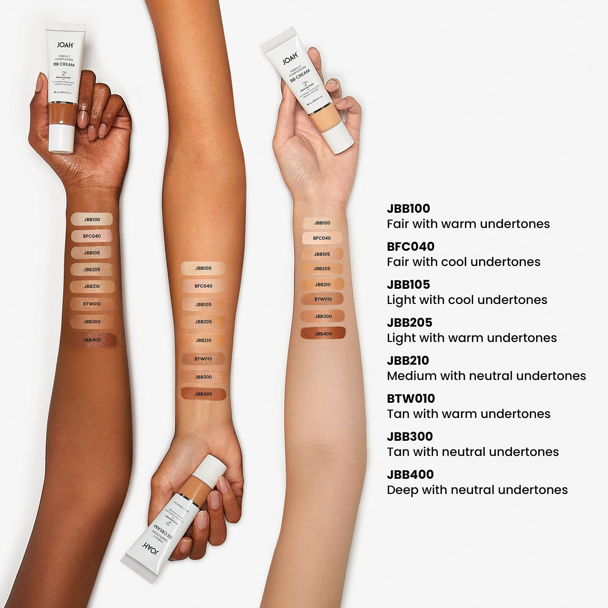 JOAH Beauty Perfect Complexion BB Cream with Hyaluronic Acid and Niaciminade,Korean Makeup with Medium Buildable Coverage,Evens Skin
