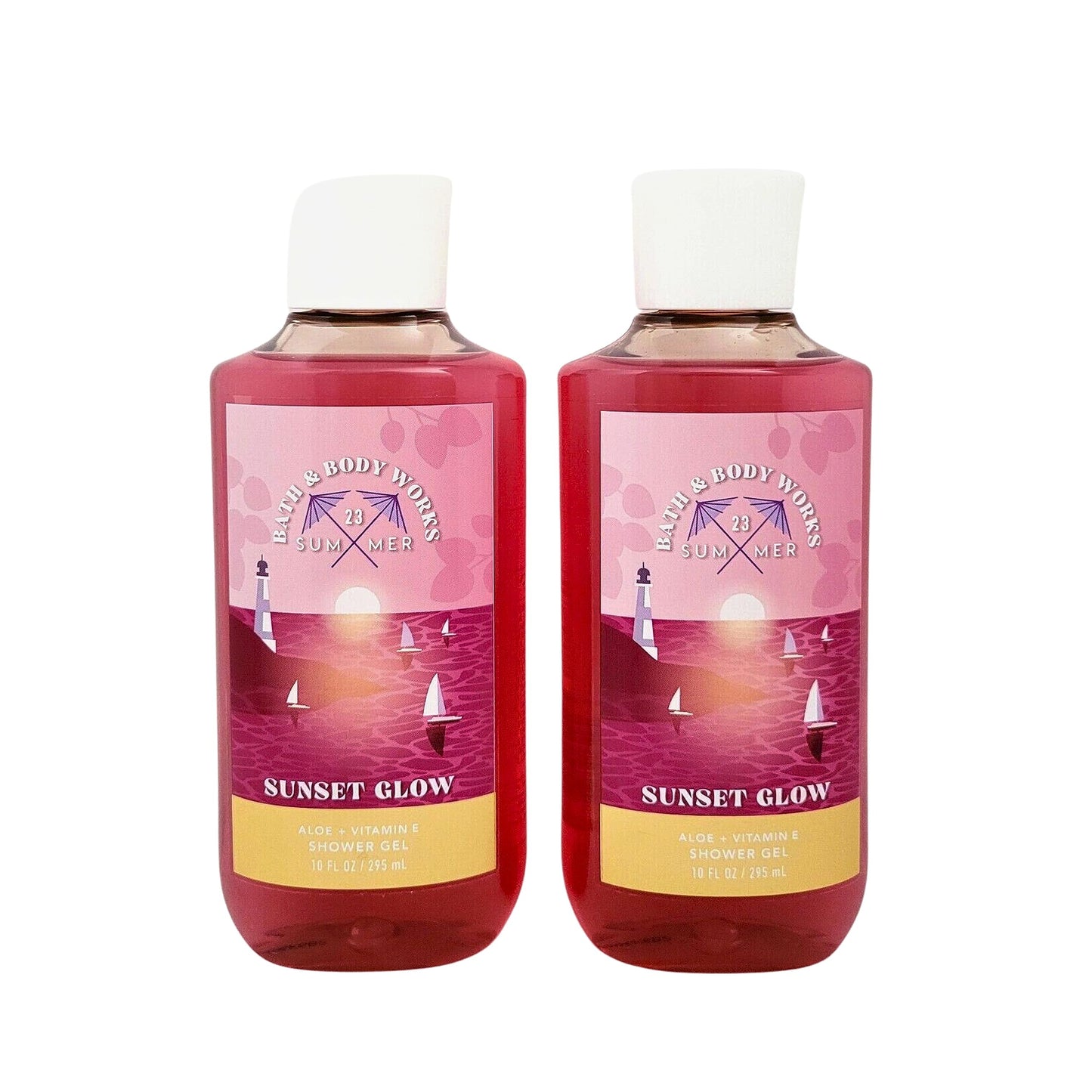 Bath & Body Works Shower Gel Gift Set 10oz Each Pack of 2 (Sunset Glow) 10.00 Ounce (Pack of 2) Beauty & Personal Care Bath & Body Works