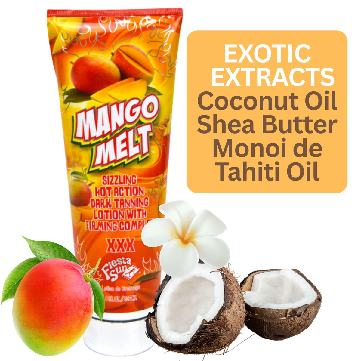 Fiesta Sun Mango Melt Sizzling Hot Action Dark Tanning Lotion, 8 fl oz, For Indoor or Outdoor Sunning Beauty & Personal Care Fiesta Sun