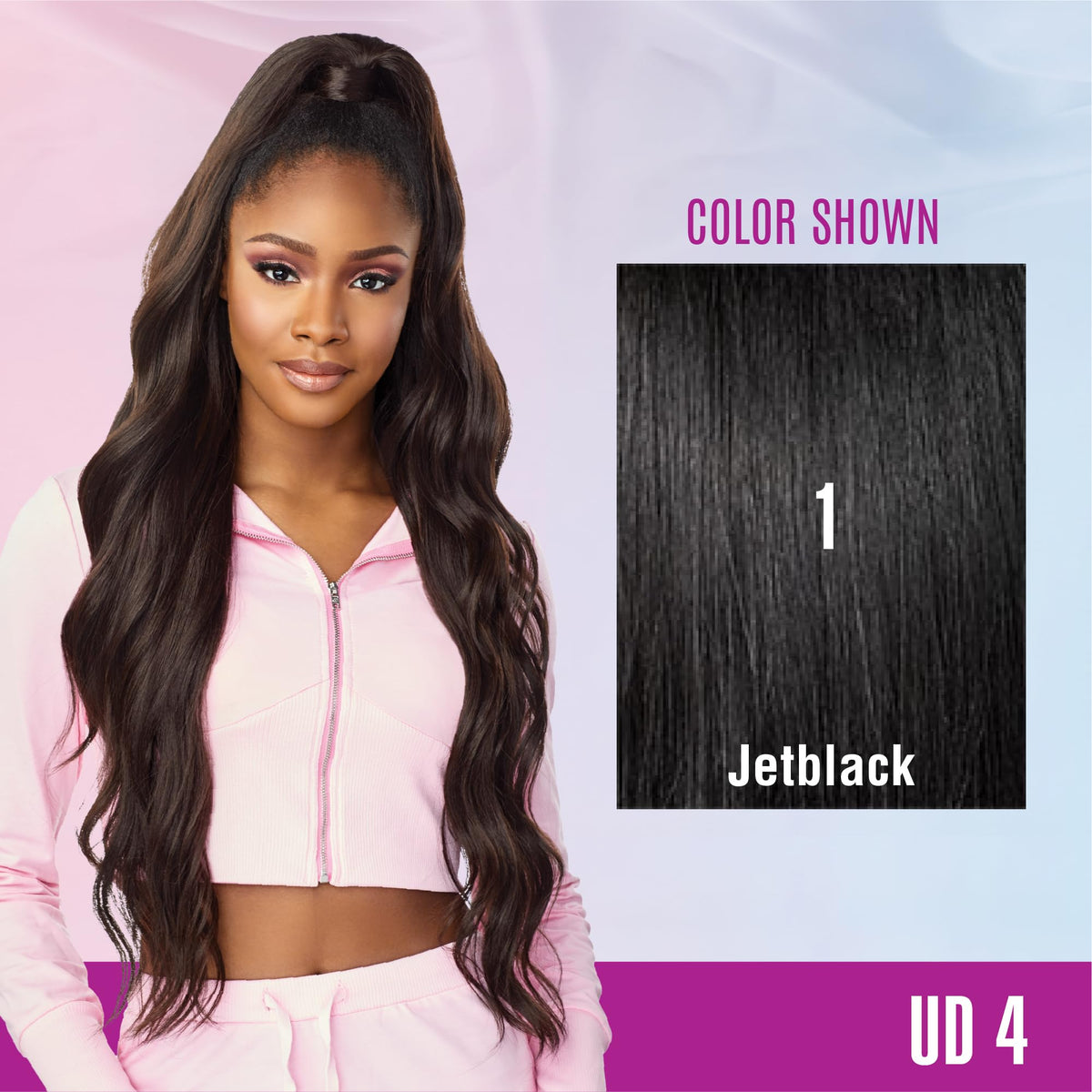 Sensationnel Instant Updown Halfwig Pony-Iud 4, 1 JETBLACK