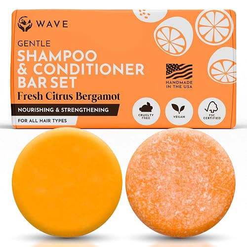 Shampoo and Conditioner Bar, Fresh Citrus - Sulfate Free Solid Shampoo and Conditioner Bars Set, Vegan Hair Care for All Hair Types, Long Lasting (120 Beauty & Personal Care Clever Yoga