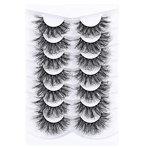 Mebver False Eyelashes Cat Eye Lashes Faux Mink Lashes Natural Look Fluffy Wispy Lashes That Look Like Extensions Pestañas Postizas D Curl Lash Strips Beauty & Personal Care Mebver
