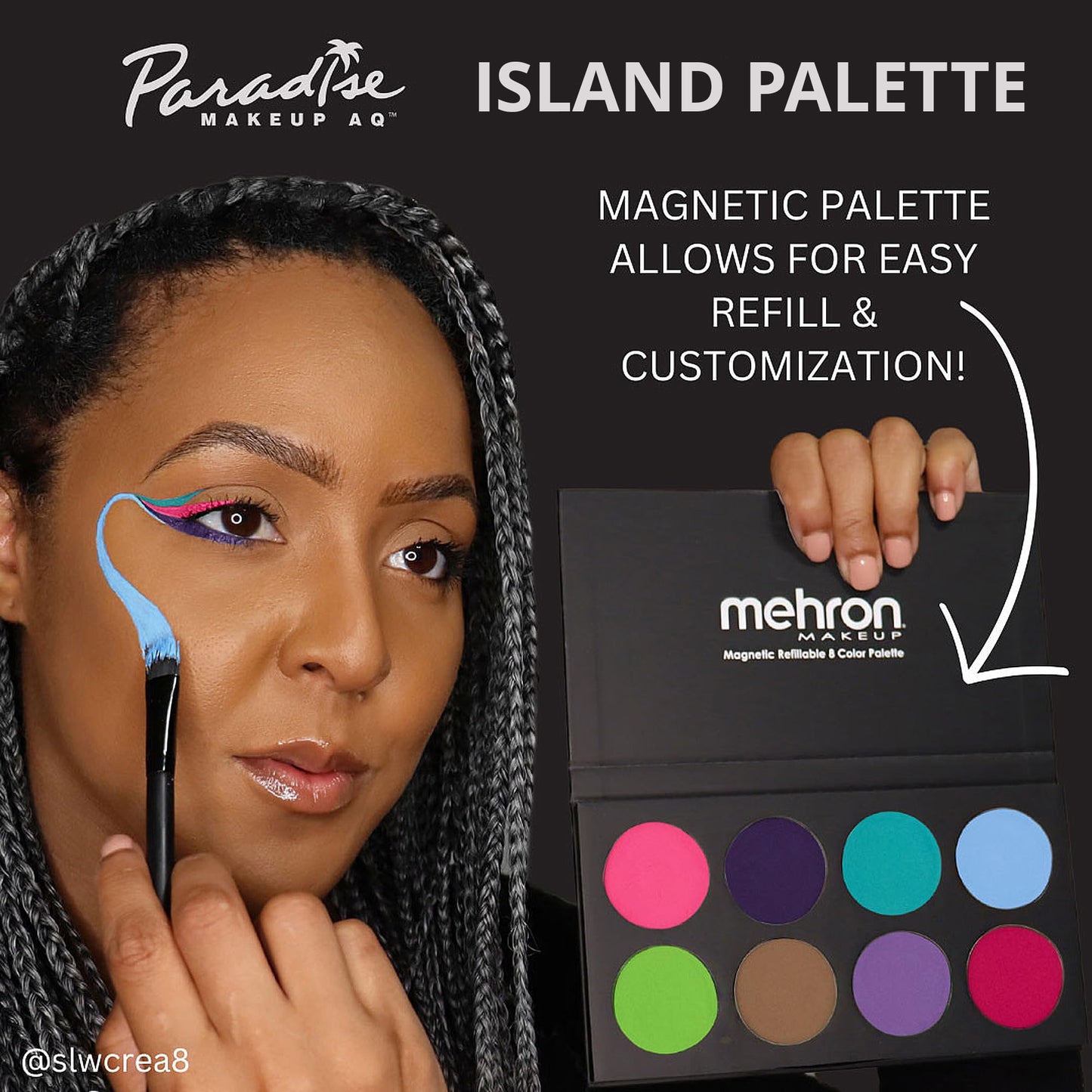 Mehron Makeup Paradise Makeup FX 8 Color Island Palette (formerly Pastel Palette) | Body Paint & Face Paint Palette | Professional & Water Activated | Beauty & Personal Care Mehron