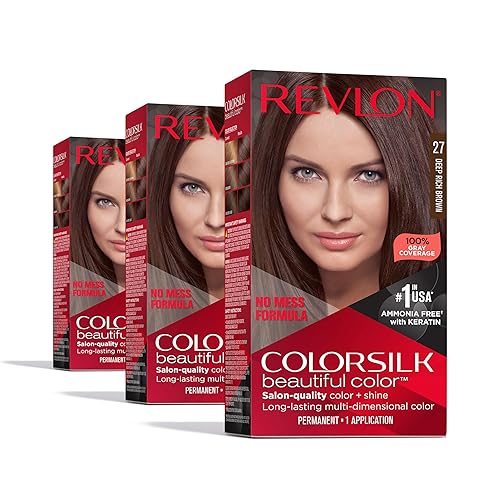 Revlon Colorsilk Beautiful Color Permanent Hair Color, (OLD VERSION) 27 Deep Rich Brown (Pack of 3) Beauty & Personal Care REVLON