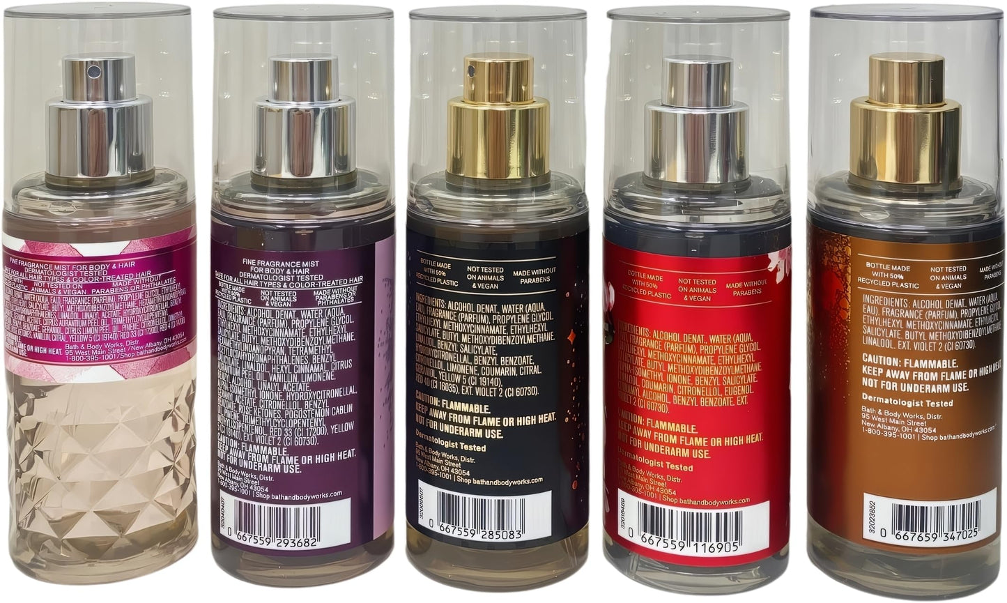 Best of Bath & Body Works 5-Piece Mini Fragrance Mist Gift - Japanese Cherry Blossom- A Thousand Wishes - Gingham Gorgeous - Warm Vanilla Sugar - Into Beauty & Personal Care Bath & Body Works