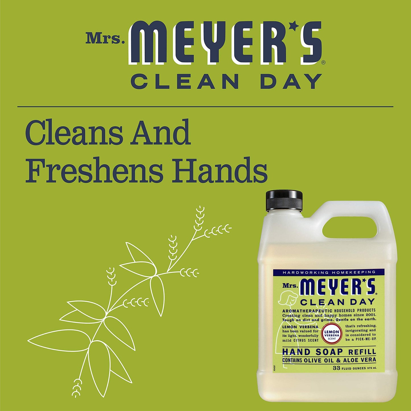 Liquid Hand Soap Refill, Cruelty Free and Biodegradable Formula, Herbal Free, Mass Skin Care, Non-Drying, Softening Cleanser, Lemon Verbena Scent, 33 Beauty & Personal Care Lovely Annie