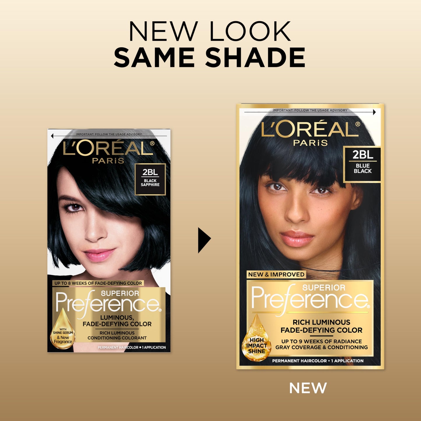 L'Oreal Paris Superior Preference Luminous Fade-Defying Permanent Hair Color, Hair Dye For Up to 9 Weeks of Radiance, 2BL Blue Black, 1 Kit Beauty & Personal Care L'Oreal Paris