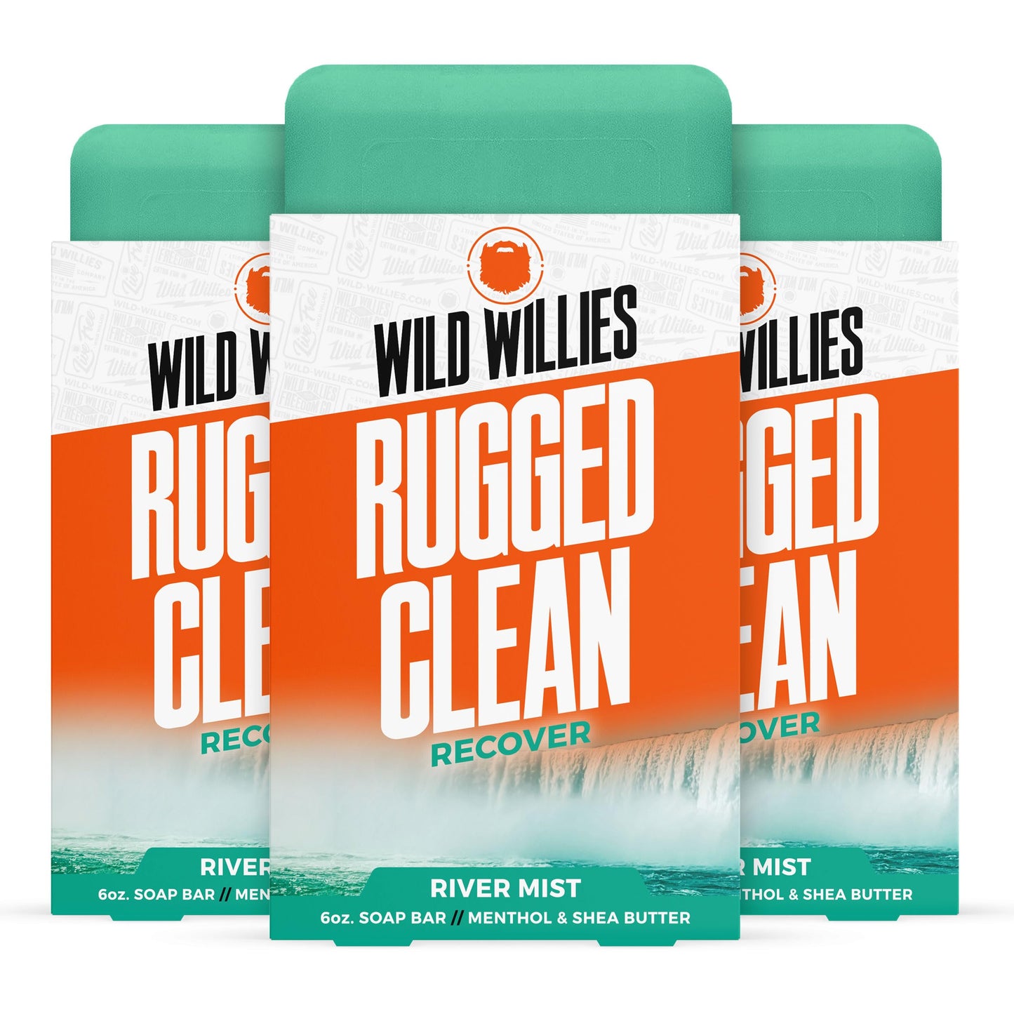 Wild Willies Mens Natural Bar Soap - Moisturizing Body Wash Bar with Menthol and Shea Butter - River Mist Scent - 6 oz, 3 Pack Beauty & Personal Care Wild Willies