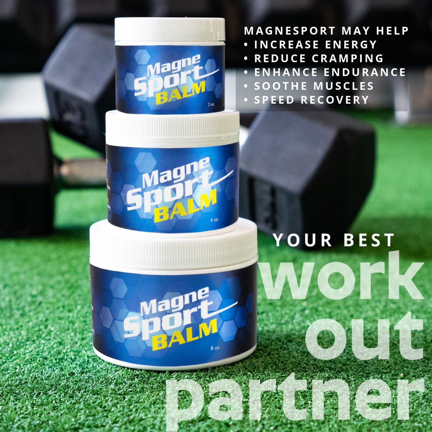MagneSport Topical Magnesium Balm for Athletic Recovery - 4oz Jar Beauty and Personal Care MG12 THE POWER OF MAGNESIUM