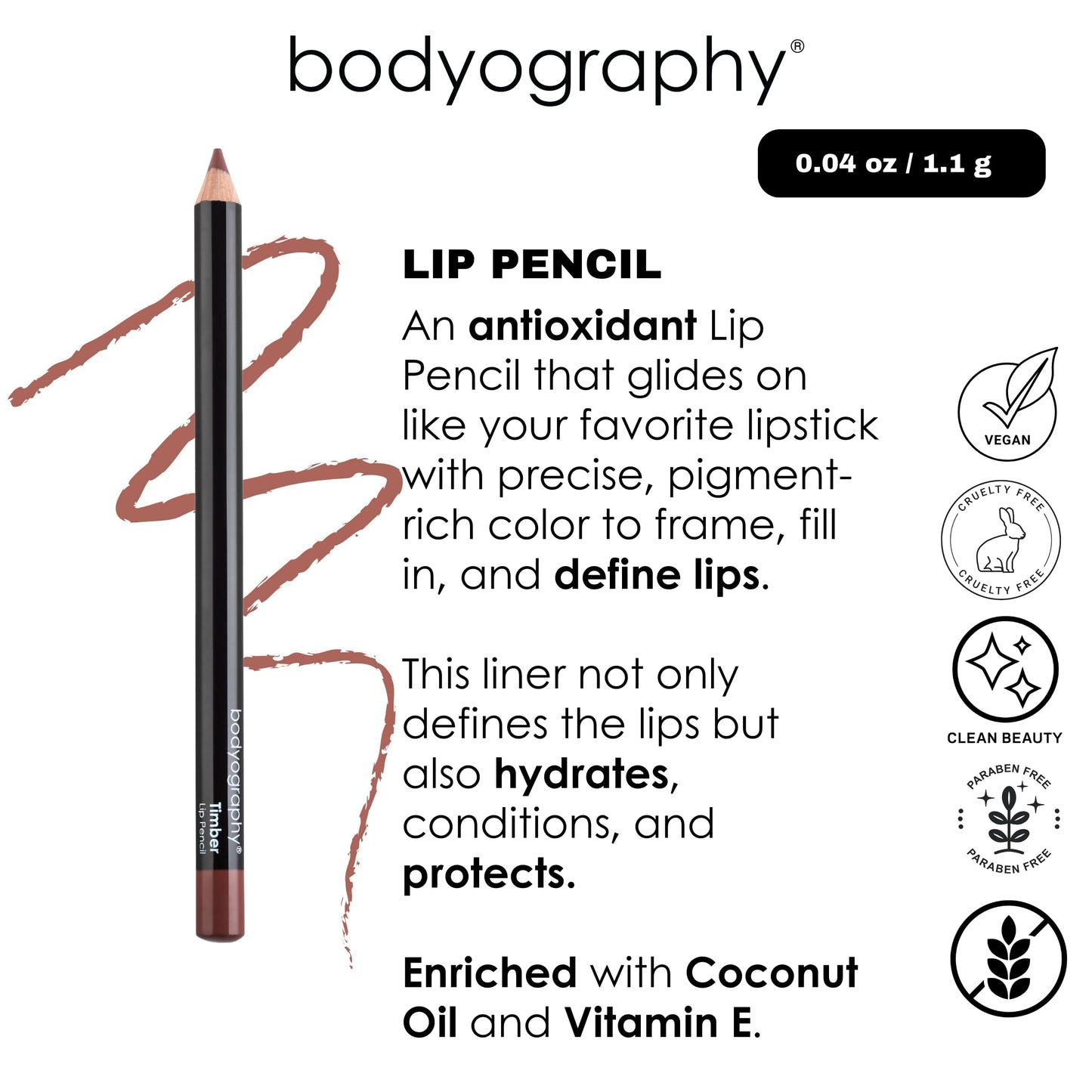 Lip Pencil - Heatherberry by Bodyography for Women - 0.04 oz Lip Pencil Beauty & Personal Care Bodyography