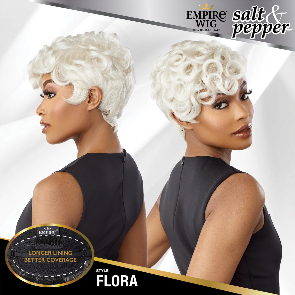 Sensationnel Empire Human Hair Wig-Salt And Pepper Flora, 350 COPPERRED
