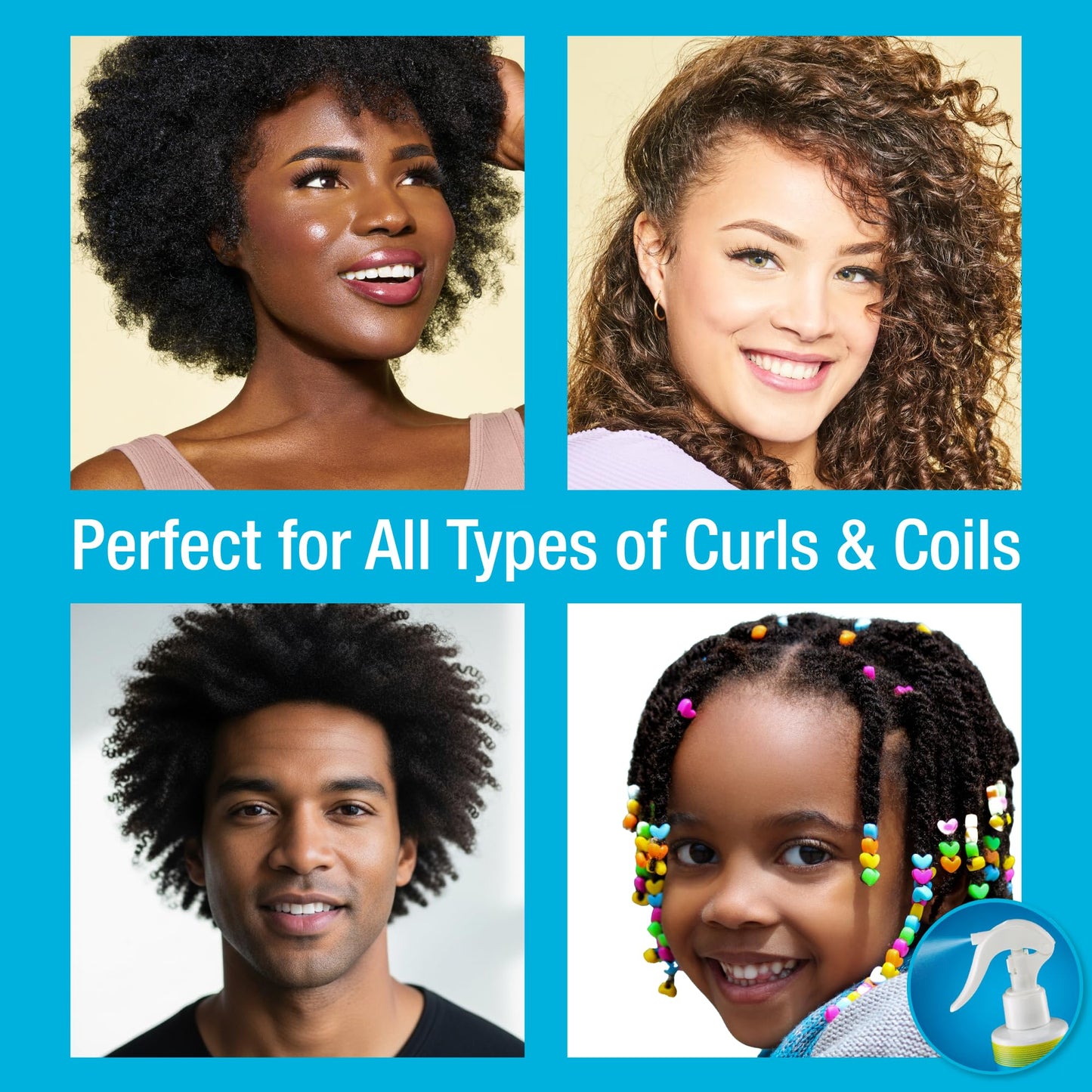 Naturaz Curly Hair Detangler Spray - Leave-In Conditioner Spray for Kids to Adults - Natural, Vegan - Softens Dry, Brittle, Damaged Curly and Coily Beauty & Personal Care Naturaz
