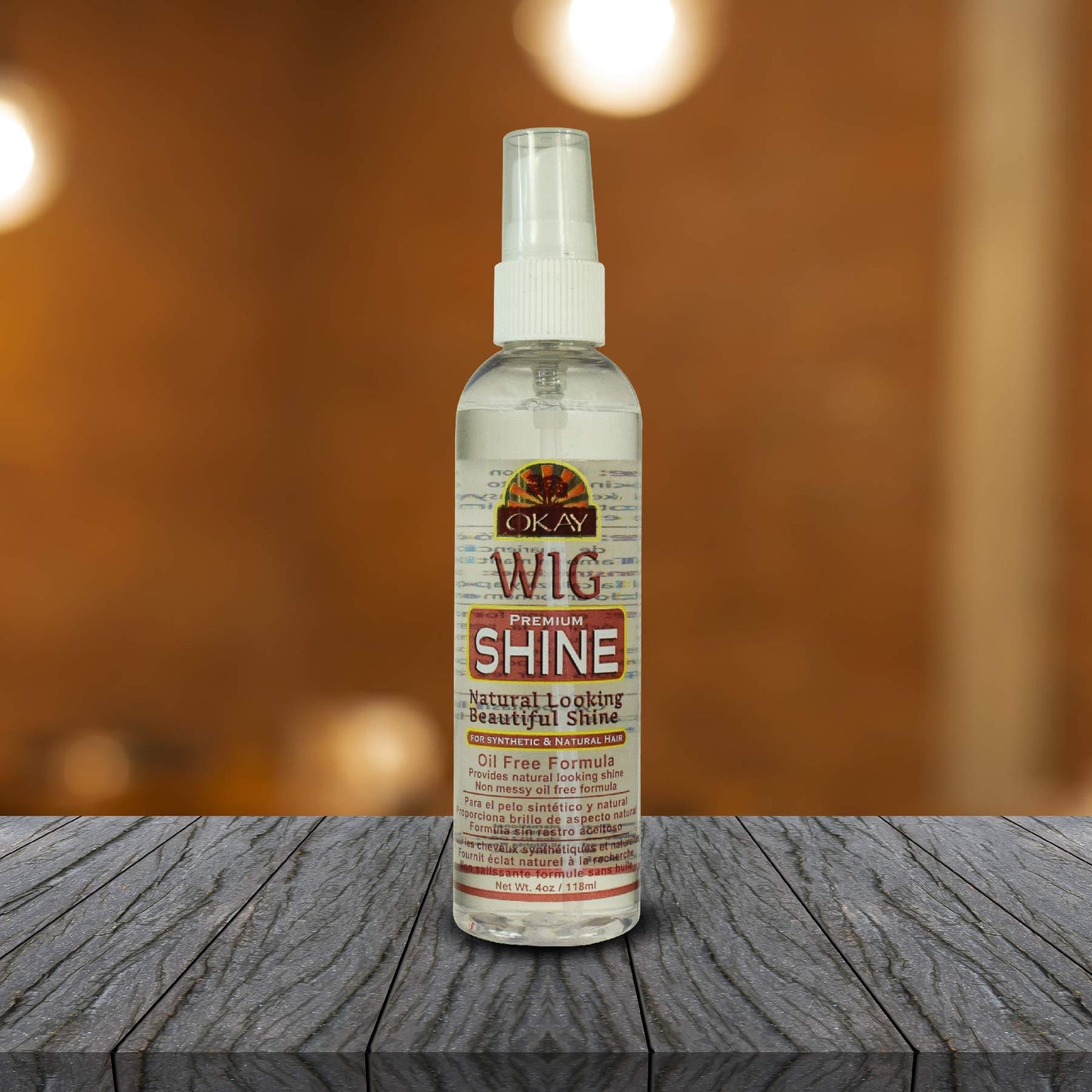 OKAY Pure Naturals Premium Wig Shine - Oil Free Wig Shine Spray for Synthetic & Human Hair Wigs, Spritz for Women & Men to Detangle & Moisturize, Silk Beauty & Personal Care OKAY