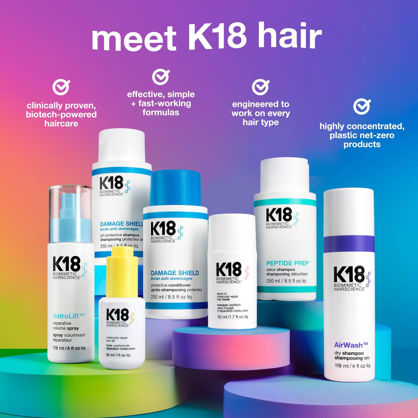 K18 AstroLift Reparative Volume Spray - Damage Repair Hair Volumizer + Thickening Spray for Fine Hair - Flexible 2-Day Hold + Humidity-Resistant Beauty and Personal Care K18