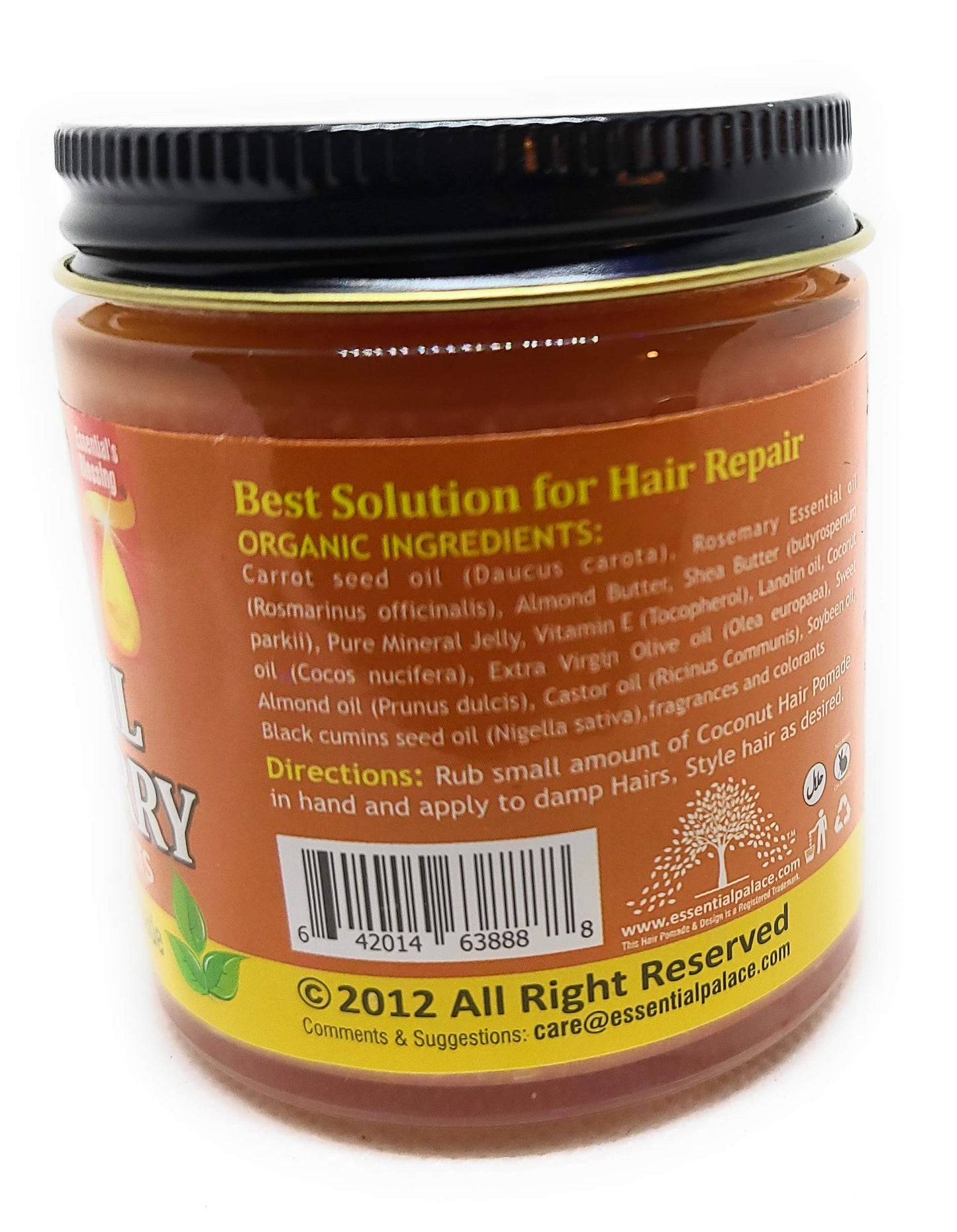 Essential Palace Organic Carrot oil and Rosemary with almond extracts hair pomade 4 onces pack of 1 Beauty & Personal Care Essential Palace