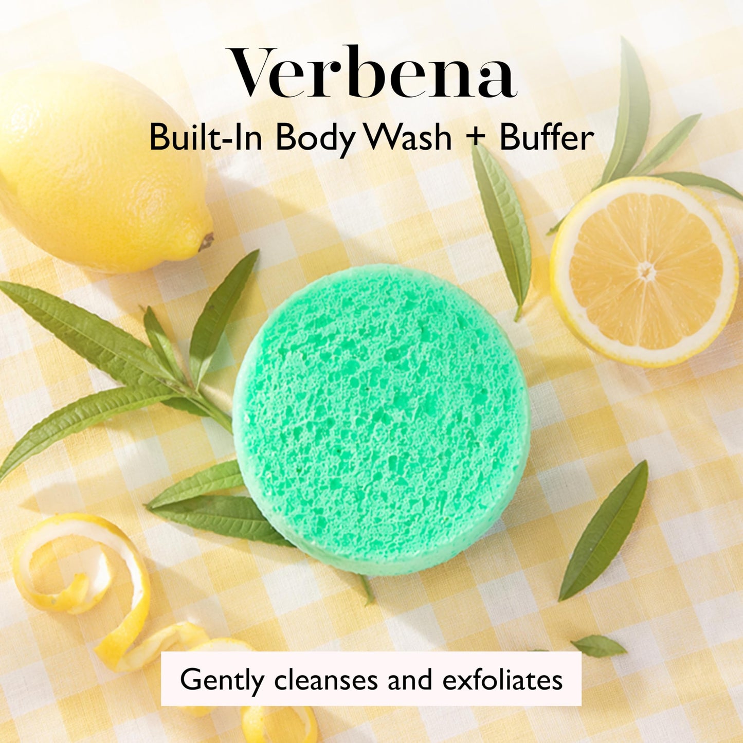 Spongelle Verbena Essentials Body Buffer - Bath & Shower Loofah for Women - Cleanse, Exfoliate, and Nourish in one Easy Step - Cruelty-Free, Vegan Beauty and Personal Care SPONGELLÉ