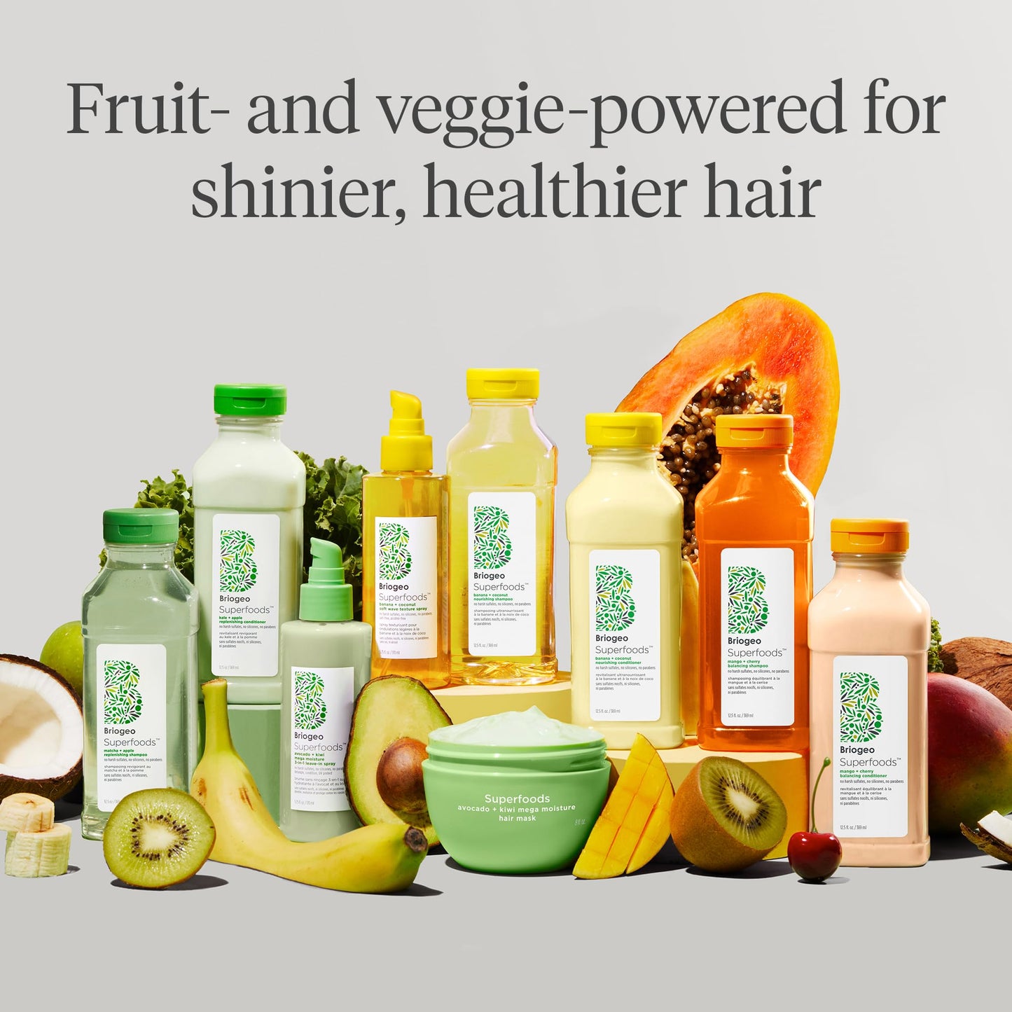 Briogeo Superfoods Mango + Cherry Hair Pack for Oily Hair | Balancing Shampoo & Conditioner Duo | Gentle Cleanse & Lightweight Hydration | Vegan Beauty & Personal Care Briogeo