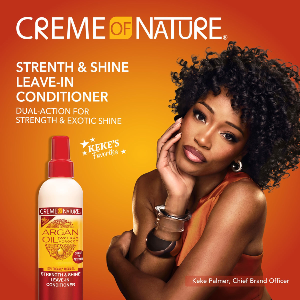 Creme of Nature Strength & Shine Leave-In Conditioner, Dual-Action Moisture & Protection with 100% Organic Argan Oil, Curly Hair Care Gift, 8.45 fl oz Beauty & Personal Care Creme of Nature