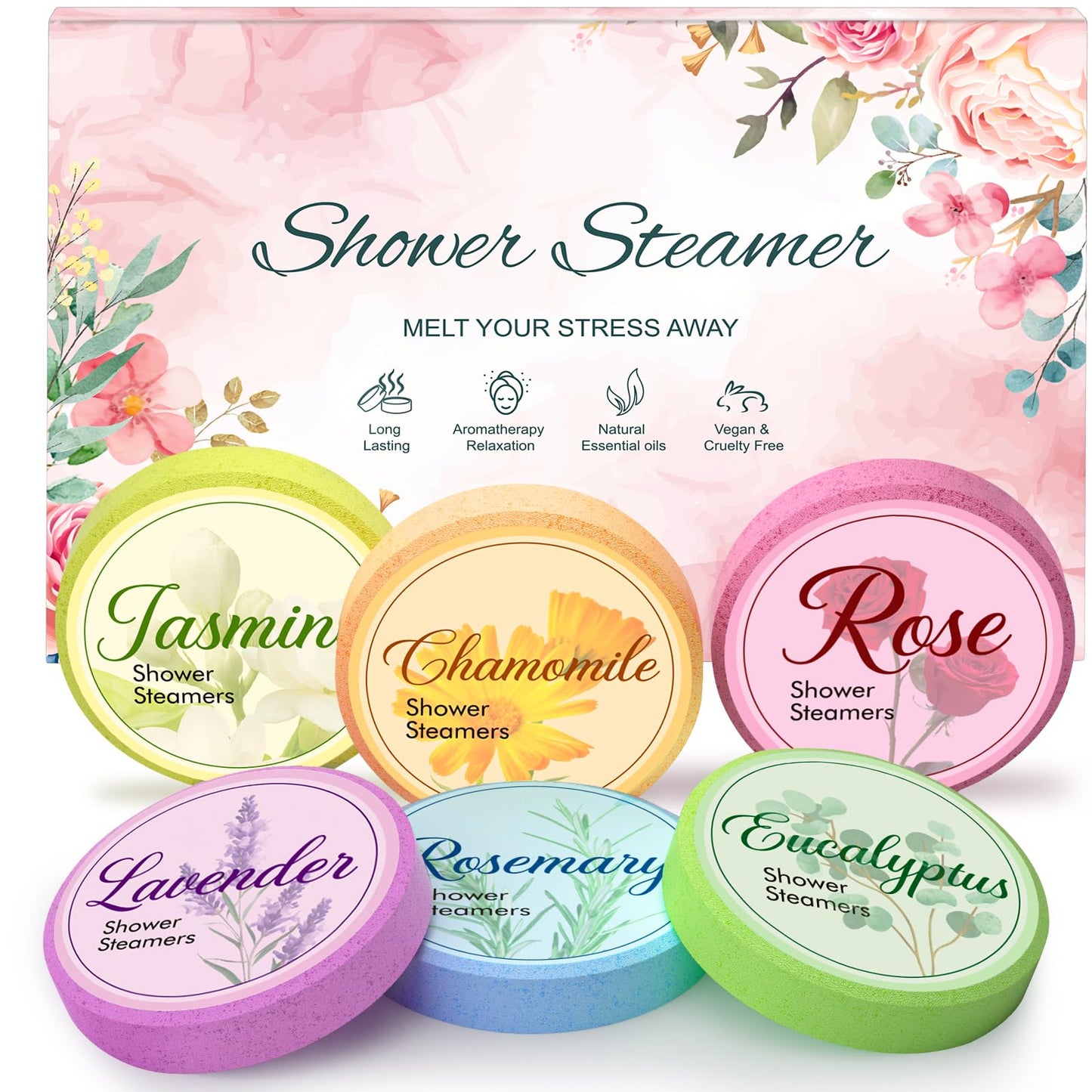 Christmas Stocking Stuffers for Women 6 Pack Shower Steamers Aromatherapy Beauty and Personal Care Eletorot
