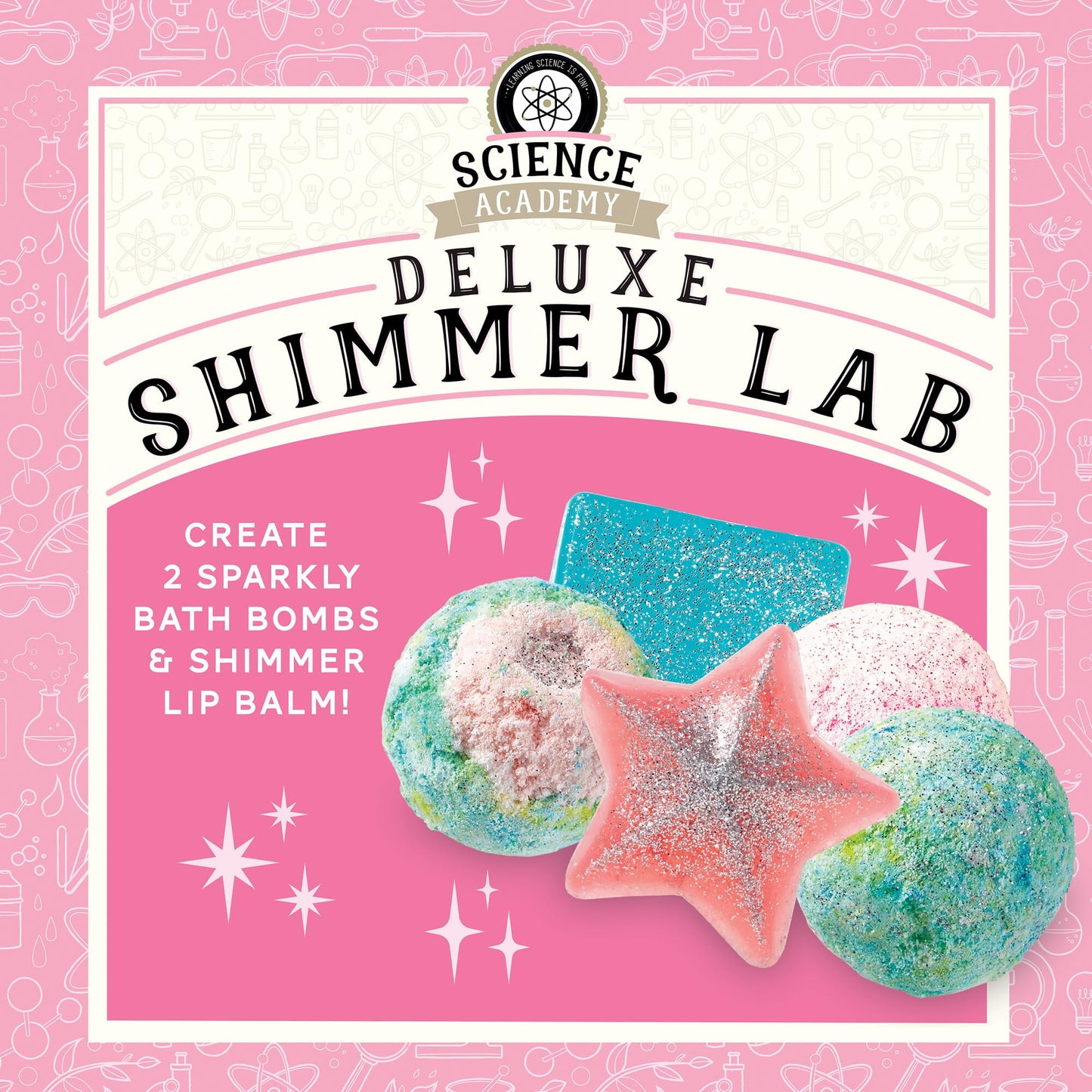 MindWare Science Academy Deluxe Shimmer Lab - Kit Includes 40pcs to Teach Kids & Teens Cosmetic Chemistry - Boys & Girls Make DIY Bath Bombs, Lip Balm Beauty and Personal Care MindWare