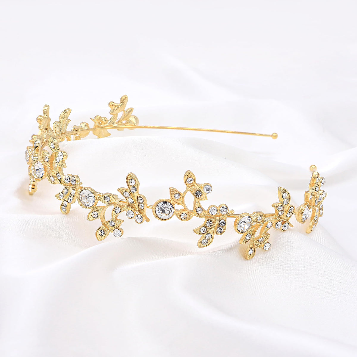 Ammei Headpiece Crystal Headband Bridal Tiara Flower Shape Women's Headpiece Metal Rhinestone Headbands