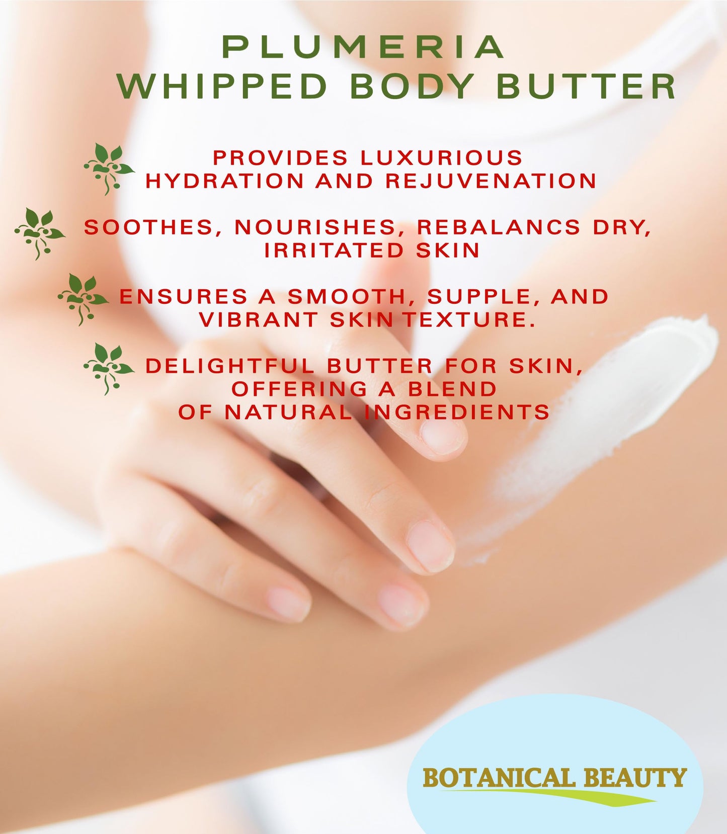 Botanical Beauty PLUMERIA WHIPPED BODY BUTTER with Shea Butter, Cocoa Butter, Coconut Oil for All Skin Types, for Dry, Sensitive Skin. Moisturizing Beauty & Personal Care Botanical Beauty