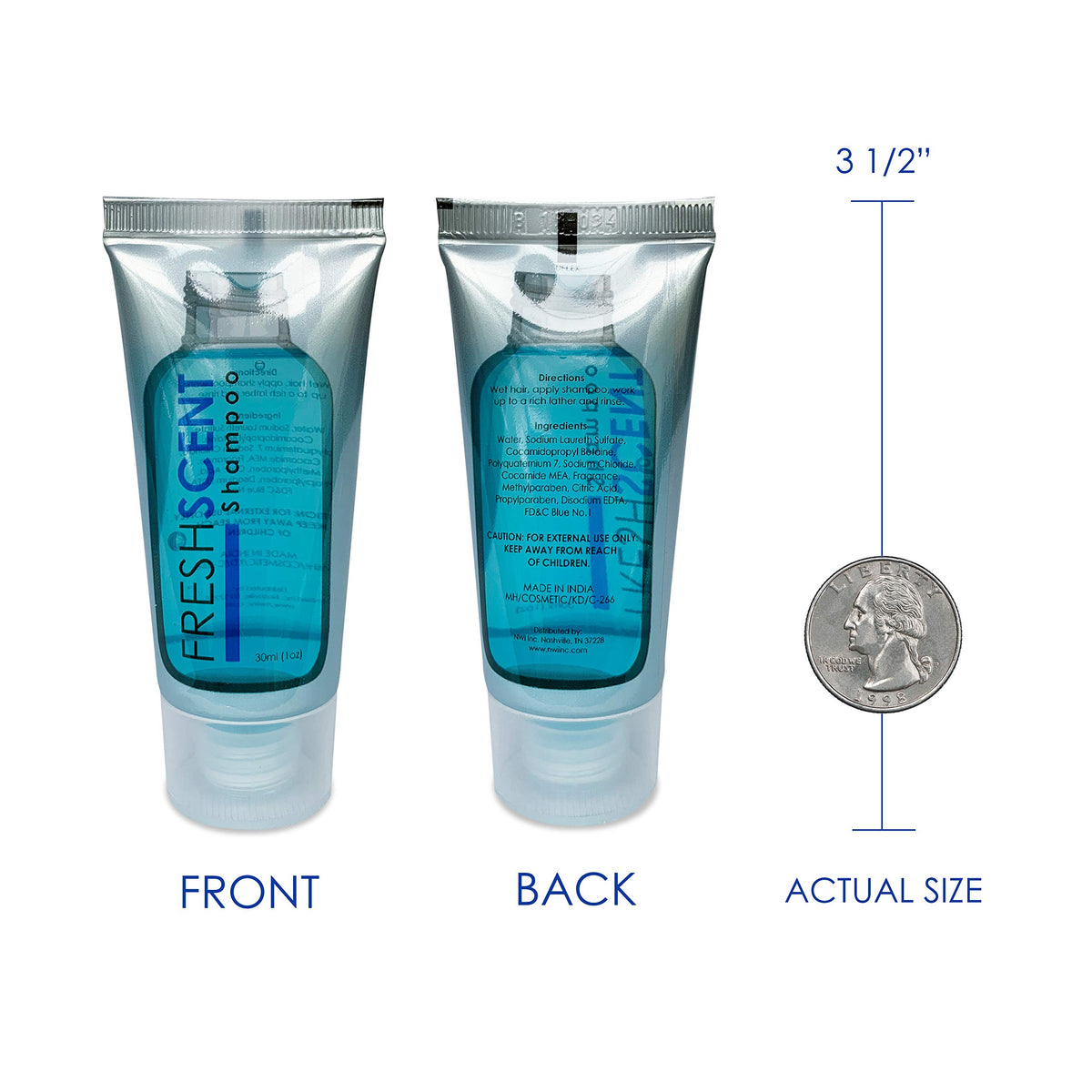 Freshscent Shampoo 1oz (Case of 288 tubes) Hotel Travel Size, Bulk Amenities and Toiletries for Hospitality