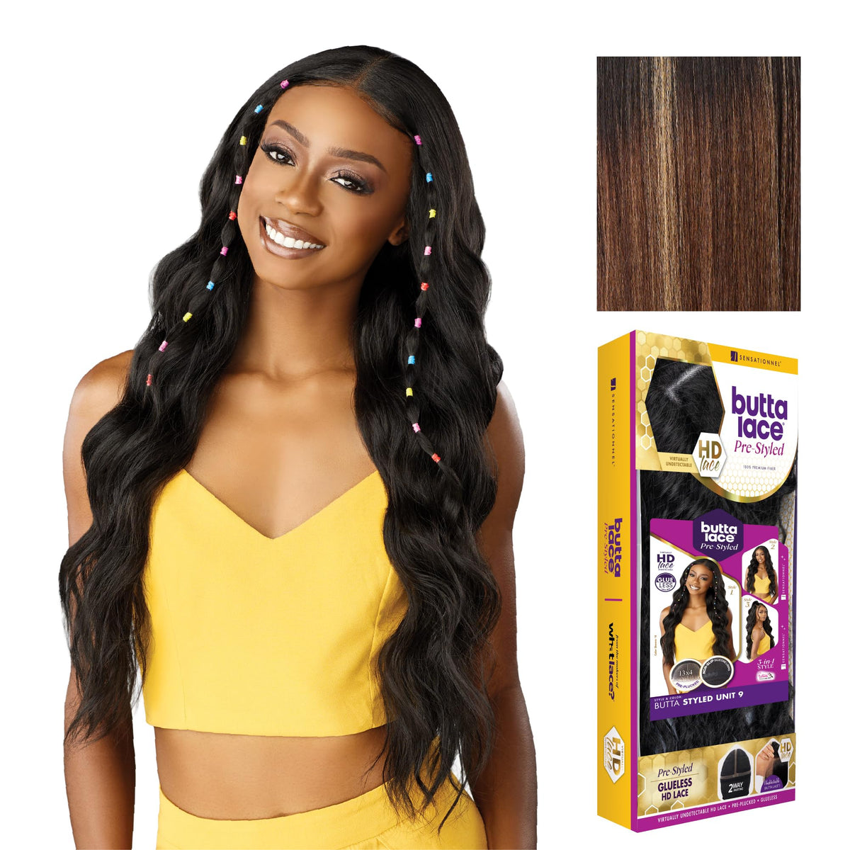 Sensationnel Butta Lace Prestyled Wig-Unit 9, BALAYAGECARAMEL