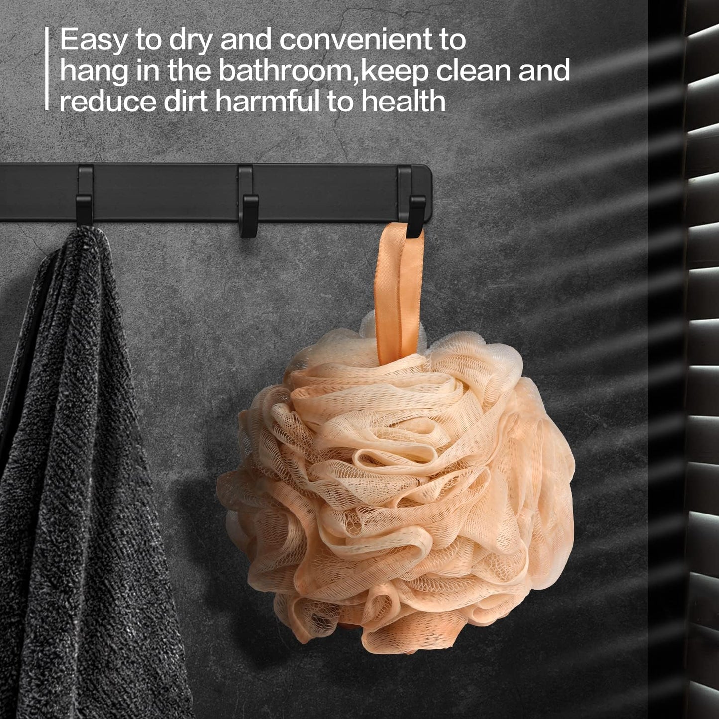 Fishent Loofahs Bath Sponge, 4 Pack 70g Soft Mesh Pouf Shower Puffs Loofa Exfoliating Body Scrubber Ball for Men and Women Beauty and Personal Care Fishent