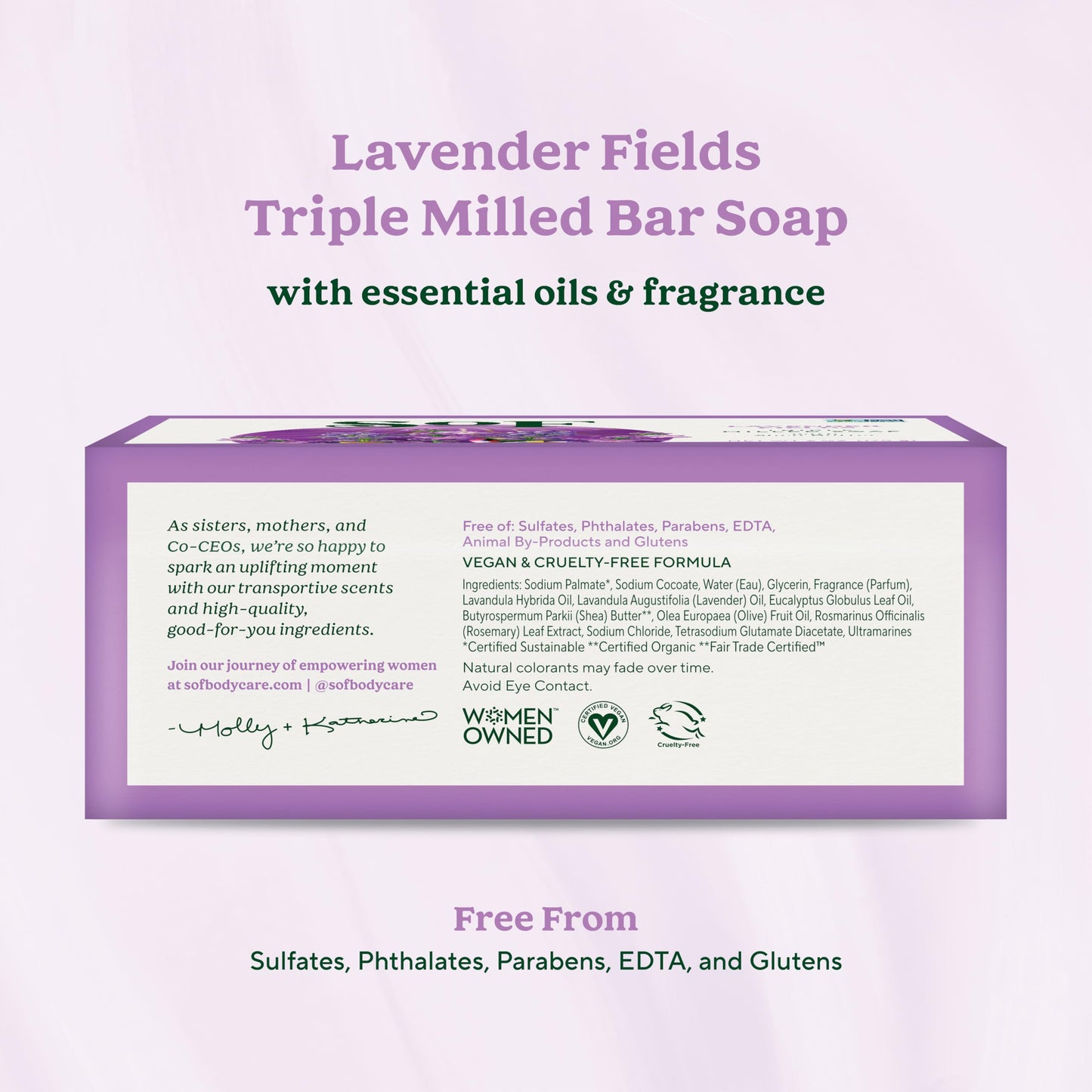 South Of France SoF Triple Milled Bar Soap - With Coconut Oil & Organic Shea Butter- Vegan & Non GMO- Free From Phthalates, Sulfates & Parabens Beauty & Personal Care South Of France