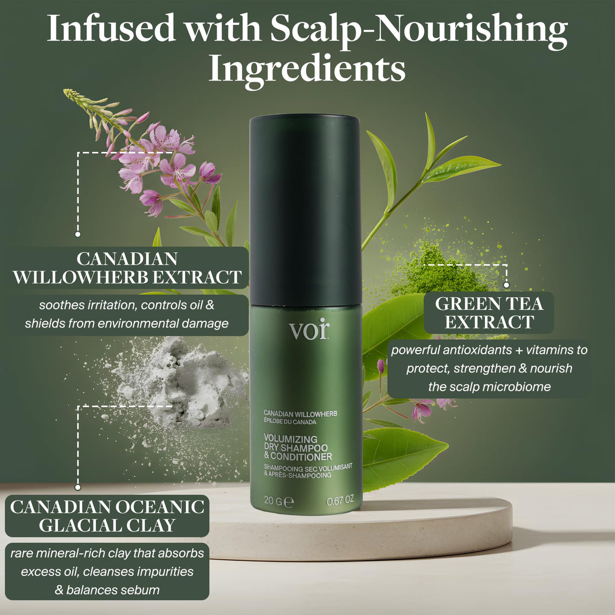 VOIR Volumizing Dry Shampoo & Conditioner for Oily Hair Travel Size 0.67 OZ