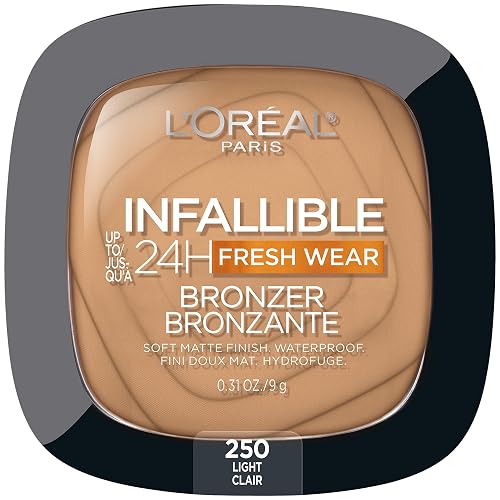 L'Oreal Paris Infallible Up to 24H Fresh Wear Soft Matte Longwear Bronzer. Waterproof, heatproof, Transfer, humidity and sweatproof, Light, 0.31 oz Beauty & Personal Care L'Oreal Paris