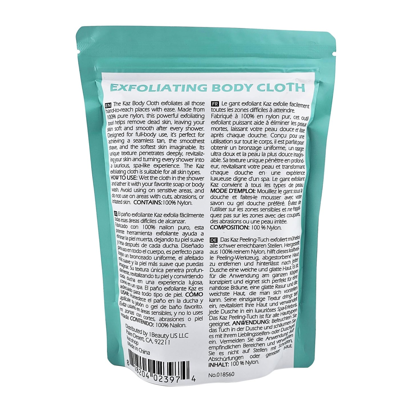 Waxness Kaz Exfoliating Body Cloth Nylon Body Scrubber for Back & Body, Dead Skin Removal - Professional Skin Care Beauty and Personal Care Waxness