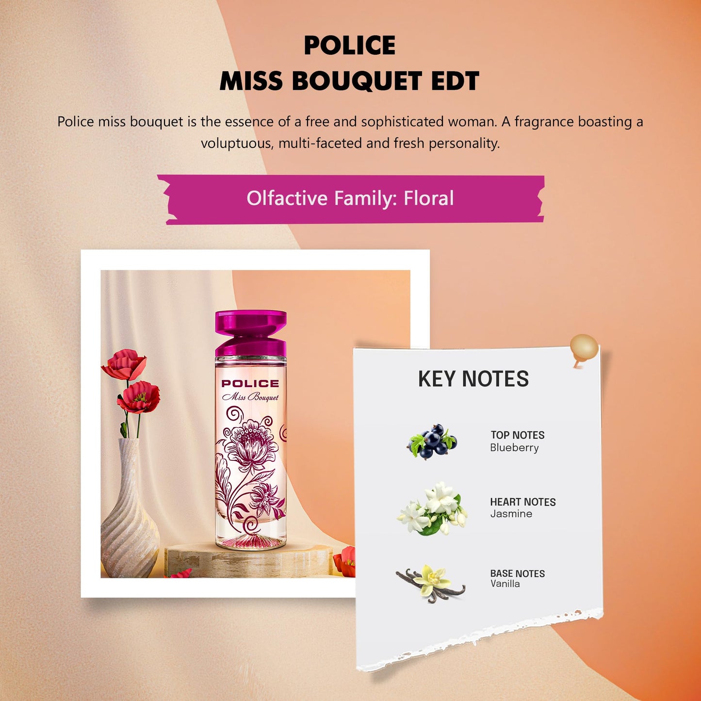 Police Miss Bouquet for Women - 3.4 oz EDT Spray Beauty & Personal Care Police