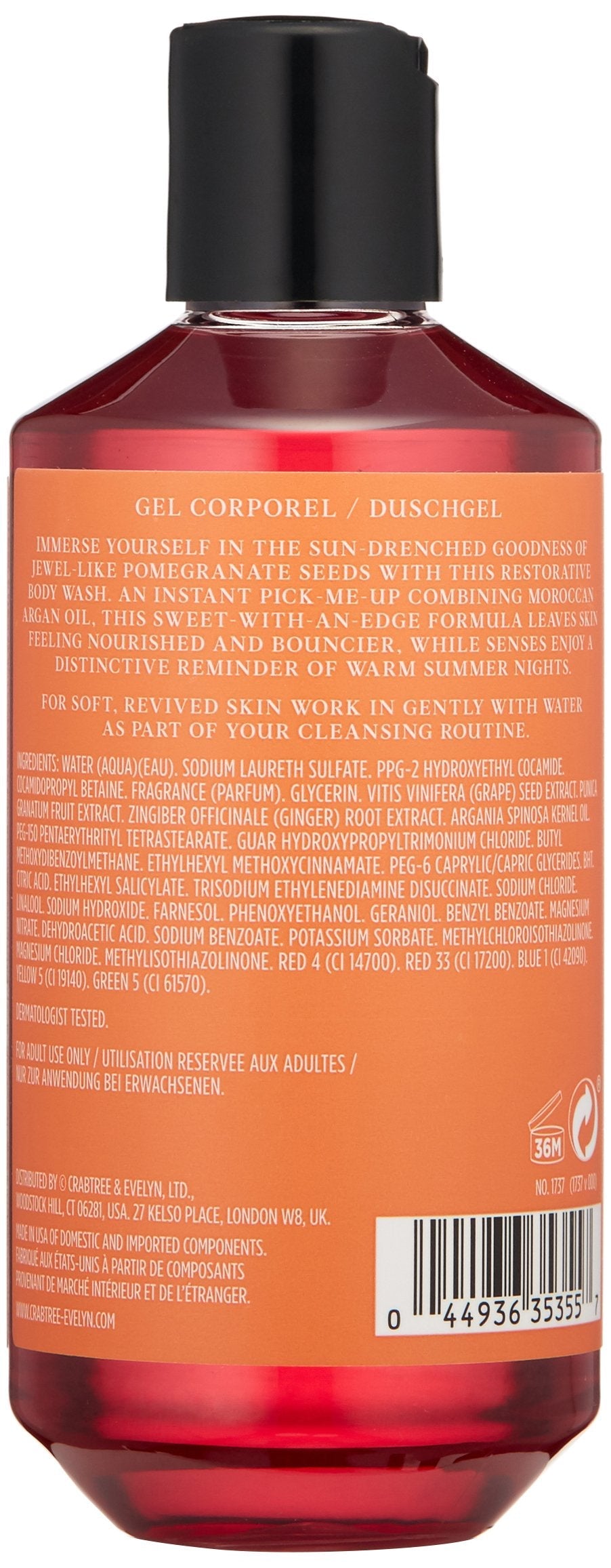 Crabtree & Evelyn Pomegranate & Argan Oil Body Wash, 8.5 Fl Oz Beauty & Personal Care Crabtree & Evelyn