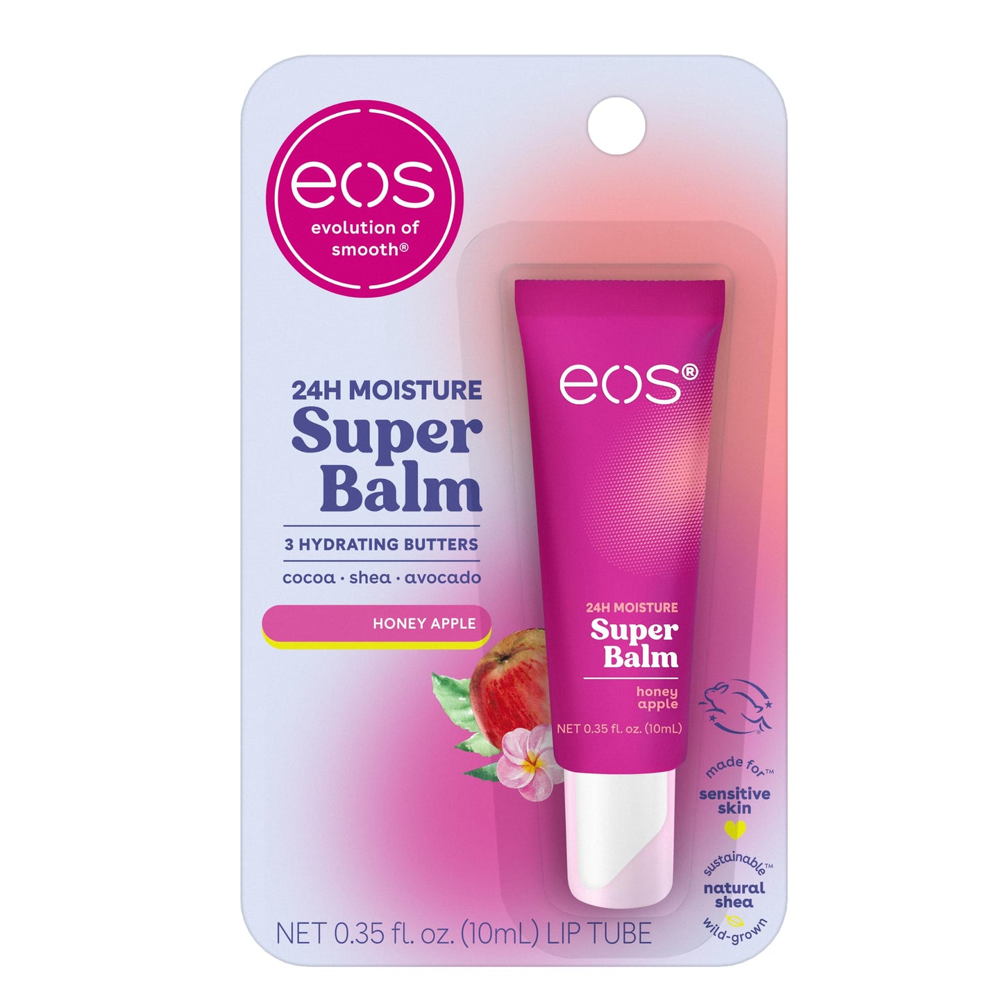 eos 24H Moisture Super Balm - Honey Apple, Day or Night Lip Treatment, Made for Sensitive Skin, Lip Balms & Moisturizers, 0.35 fl oz Beauty & Personal Care eos