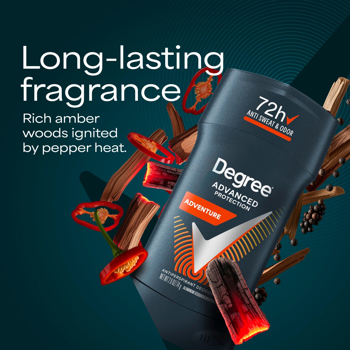 Degree Men Antiperspirant Deodorant Adventure 72-Hour Sweat and Odor Protection Antiperspirant For Men With Body Heat Activated Technology 2.6 oz Beauty and Personal Care Degree