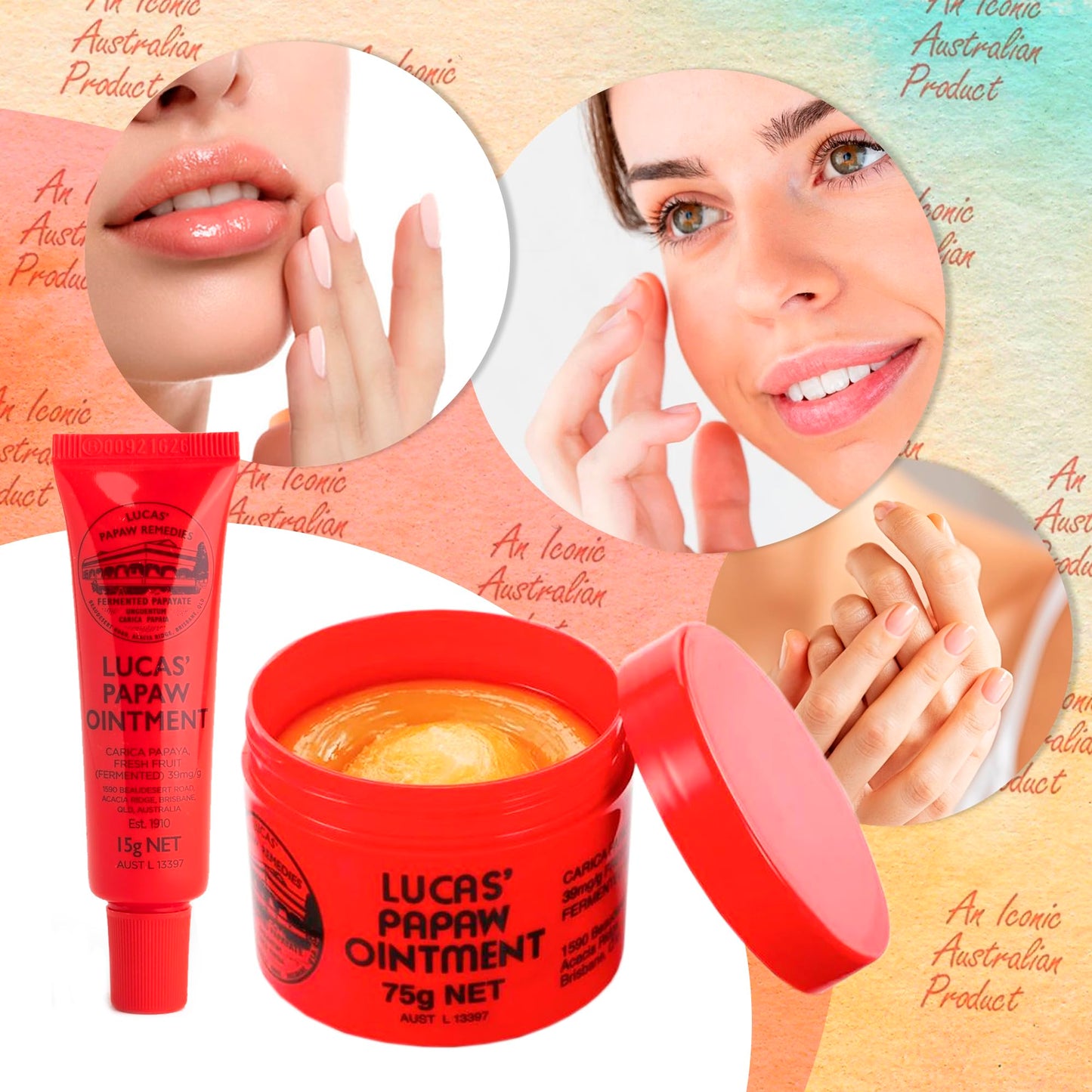 Lucas Papaw Ointment 75g Jar and 15g Tube with Lip Applicator - Fermented Papaya Skin Balm, Multipurpose Ointment, Made in Australia Beauty and Personal Care Lucas Papaw